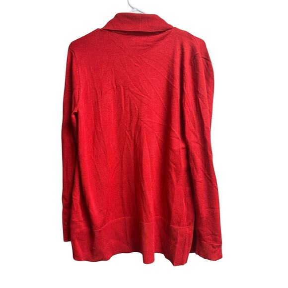 Verve Ami Open Front Long Sleeves Red Knit Cardigan Small - Picture 6 of 7